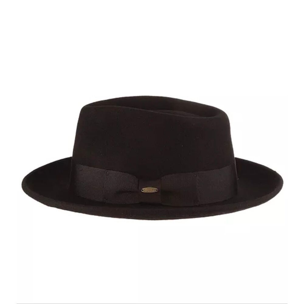 Scala Sophisticated Classic Wool Felt Fedora Hat Black Large